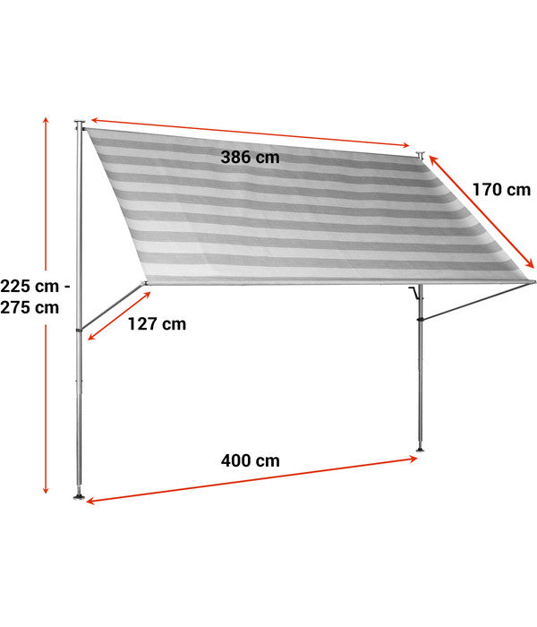  Angerer Klemmmarkise Premium, Gestreift, Ca. B400/H275/T170 Cm