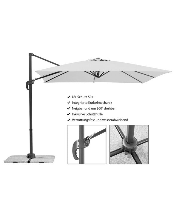  Schneider Classics Ampelschirm Rhodos Junior, Quadratisch, Ca. B270/T270 Cm