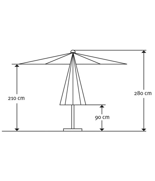  Schneider Premium Sonnenschirm Monaco, Granitgrau, Rund, Ca. Ø350 Cm