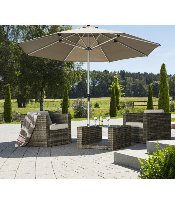 Schneider Premium Sonnenschirm Monaco, Granitgrau, Rund, Ca. Ø350 Cm