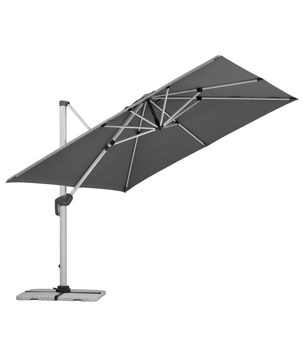  Schneider Premium Ampelschirm Monaco, Granitgrau, Quadratisch, Ca. B300/T300 Cm