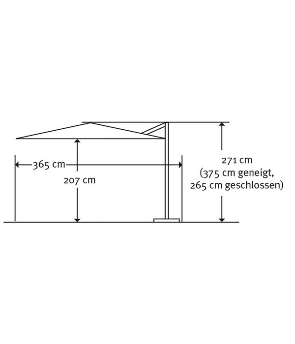  Schneider Premium Ampelschirm Monaco, Granitgrau, Quadratisch, Ca. B300/T300 Cm