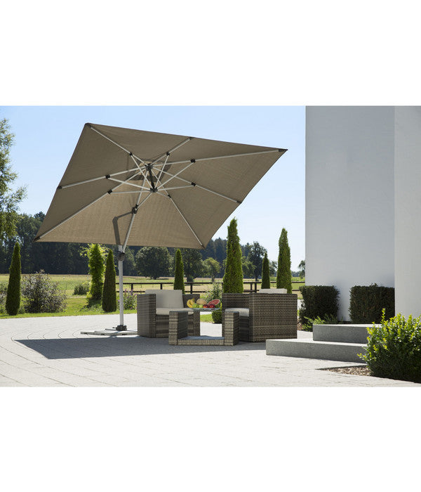  Schneider Premium Ampelschirm Monaco, Granitgrau, Quadratisch, Ca. B300/T300 Cm