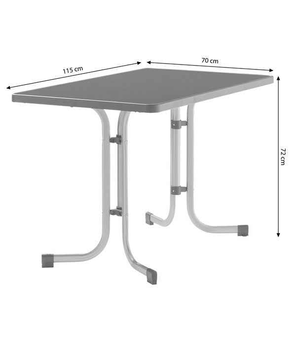  Sieger Boulevard-Klapptisch Mecalit®-PRO, Ca. B115/H72/T70 Cm