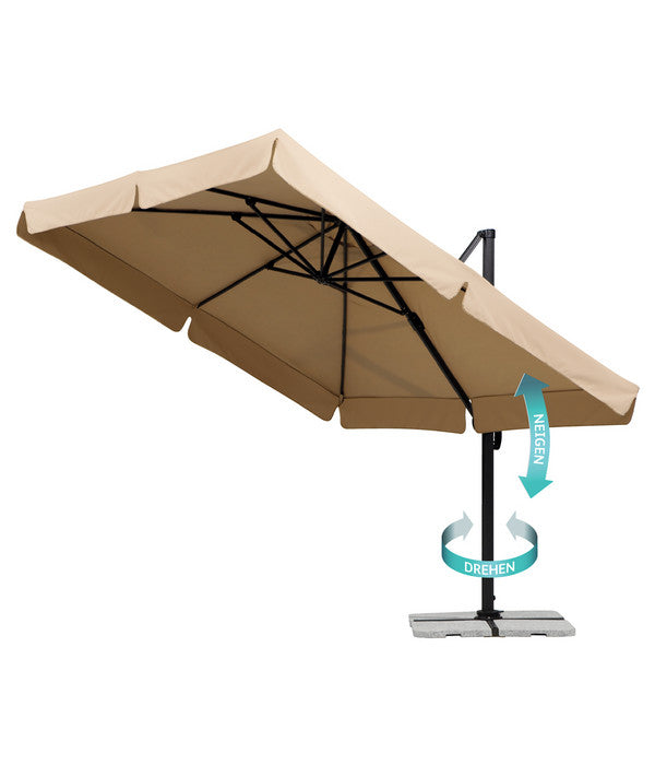  Schneider Classics Sonnenschirm Rhodos, Holzoptik, Quadratisch Ca. B300/T300 Cm