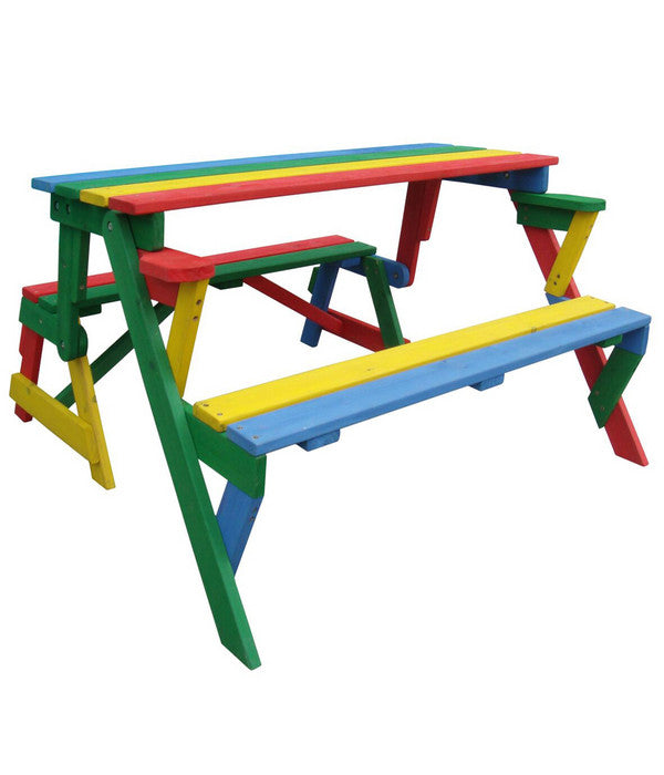  Habau Kinder Picknickbank Bunt, 100 X 50 X 62 Cm