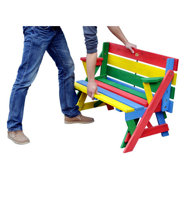  Habau Kinder Picknickbank Bunt, 100 X 50 X 62 Cm