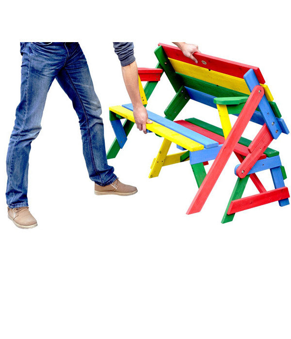  Habau Kinder Picknickbank Bunt, 100 X 50 X 62 Cm