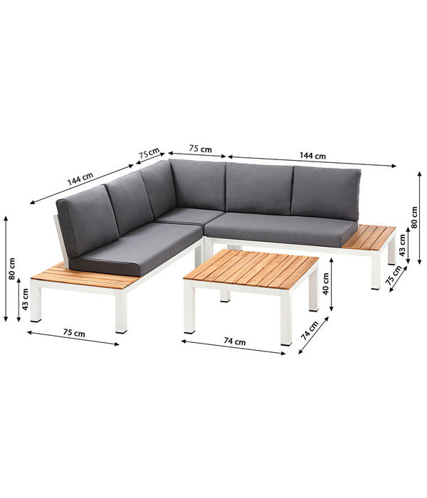  Dehner Aluminium-Lounge Malibu, 2-teilig