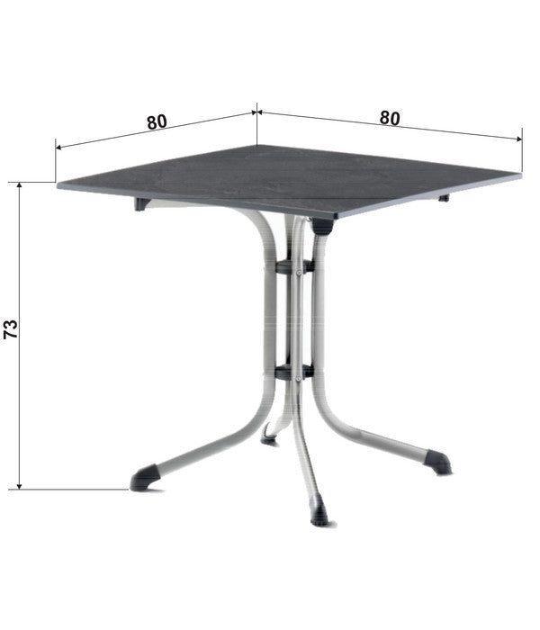  Sieger Klapptisch Boulevard Vivodur®, Ca. B80/H73/T80 Cm