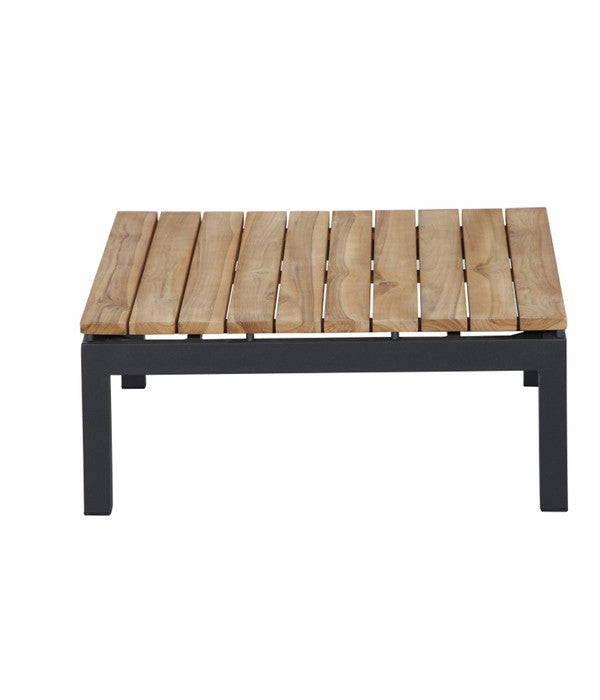  Siena Garden Teak-Loungetisch Alvida, Anthrazit/natur, Ca. B74/H30/T74 Cm