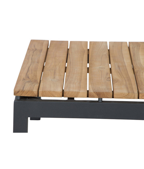  Siena Garden Teak-Loungetisch Alvida, Anthrazit/natur, Ca. B74/H30/T74 Cm