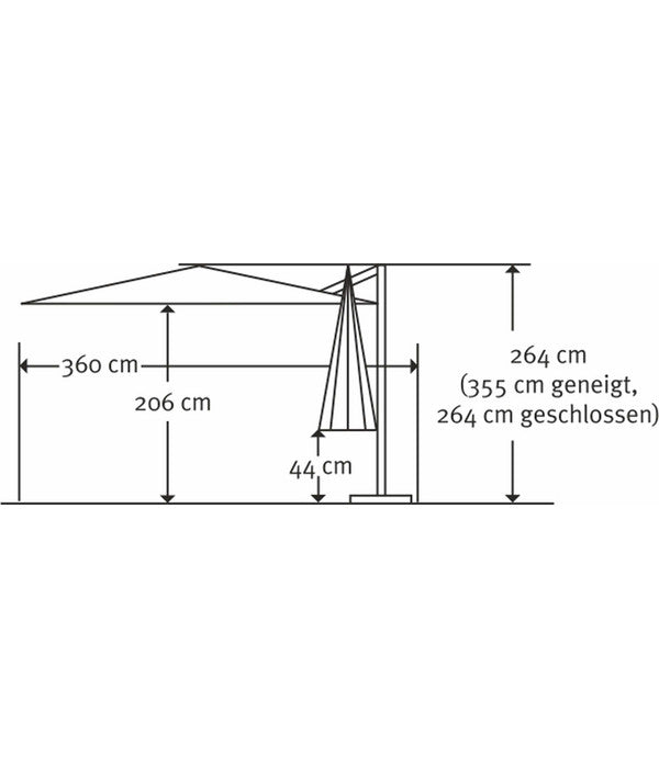  Schneider Ampelschirm Rhodos Twist Woody, Anthrazit, Rechteckig, Ca. B300/T360 Cm