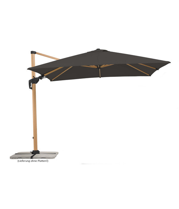  Schneider Ampelschirm Rhodos Twist Woody, Anthrazit, Rechteckig, Ca. B300/T360 Cm