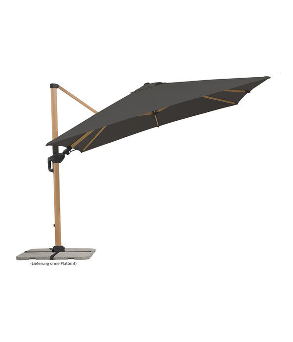  Schneider Ampelschirm Rhodos Twist Woody, Anthrazit, Rechteckig, Ca. B300/T360 Cm