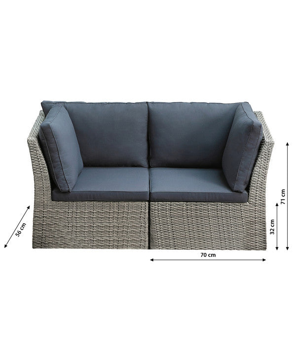  Dehner Geflecht-Lounge Rom, 4-teilig
