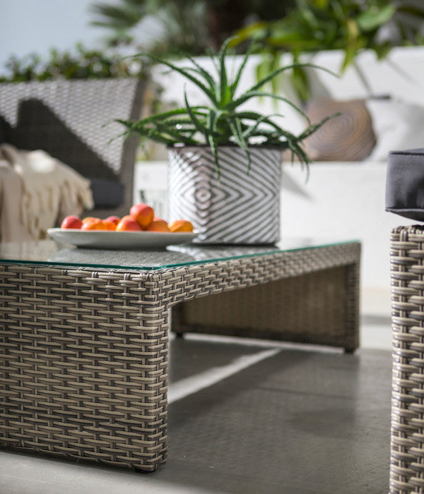  Dehner Geflecht-Lounge Rom, 4-teilig