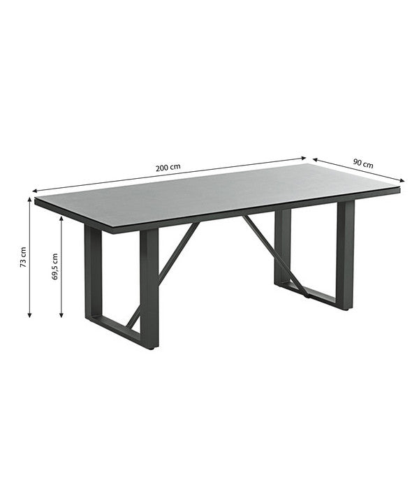  Dehner Alutisch Monaco, Ca. B200/H73/T90 Cm
