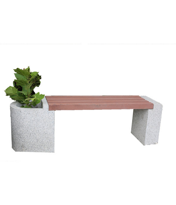  Dehner Granit-Gartenbank, Ca. B145/H45/T35 Cm, Grau/braun