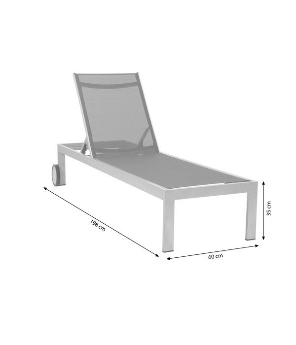  Acamp Sonnenliege Rimini, Ca. B60/H35/T198 Cm