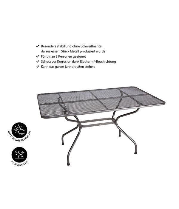  Royal Garden Streckmetall-Gartentisch, Ca. B145/H74/T90 Cm