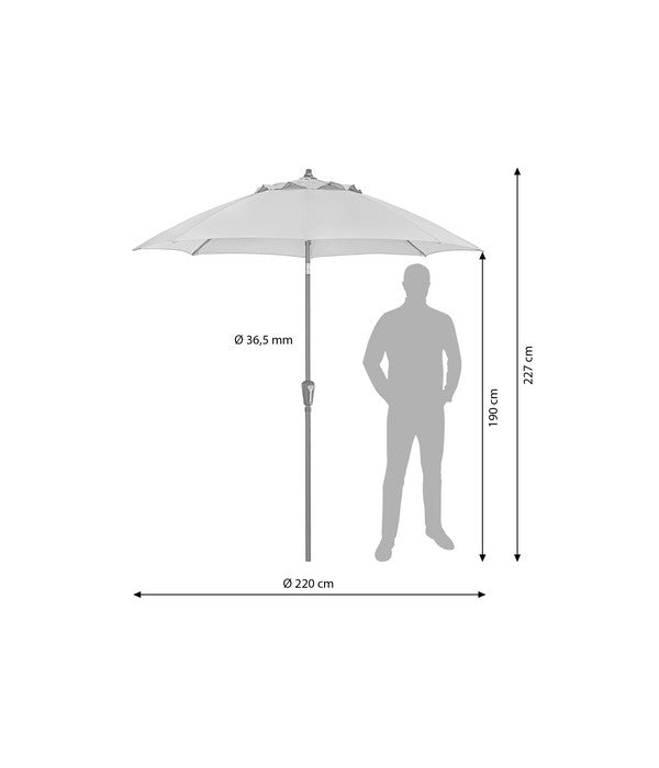  Dehner Sonnenschirm Kos, Rund, Ca. Ø220 Cm