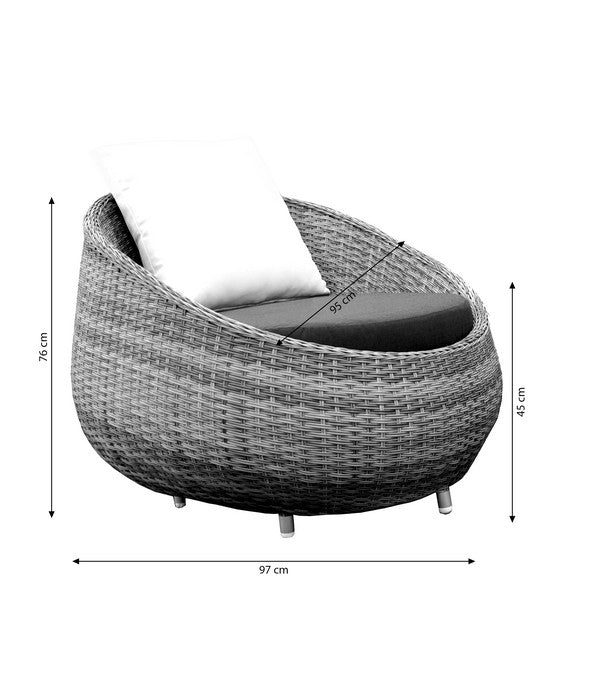  Dehner Geflechtlounge Avani, 4-teilig
