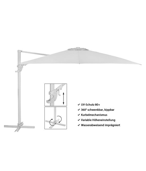  Dehner Ampelschirm Zypern, Holzoptik, Quadratisch, Ca. B300/T300 Cm
